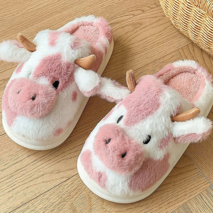 Max & Rosie Soft-Stitched Cow Slippers