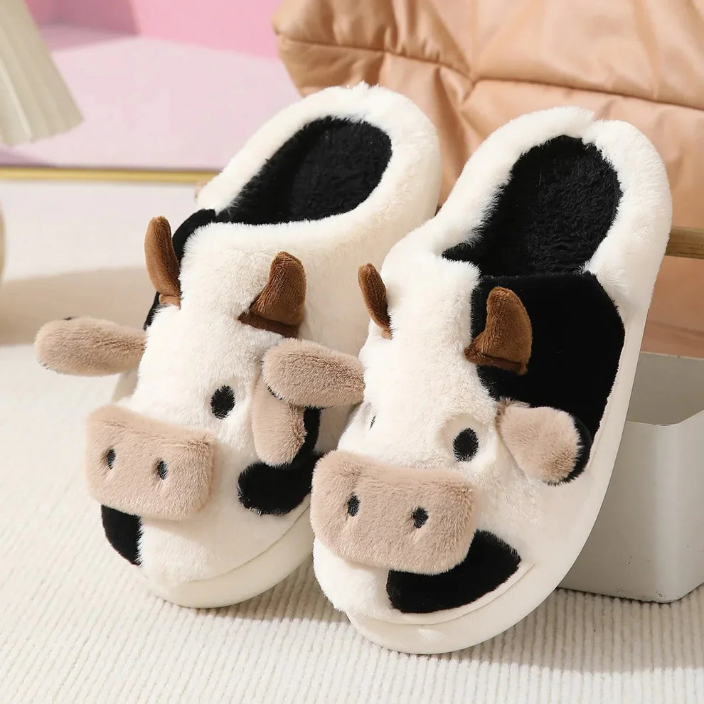 Max & Rosie Soft-Stitched Cow Slippers