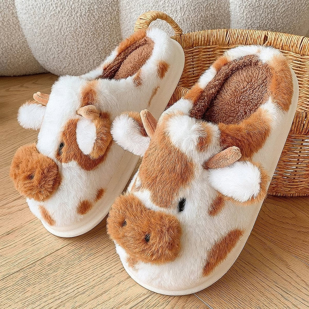 Max & Rosie Soft-Stitched Cow Slippers