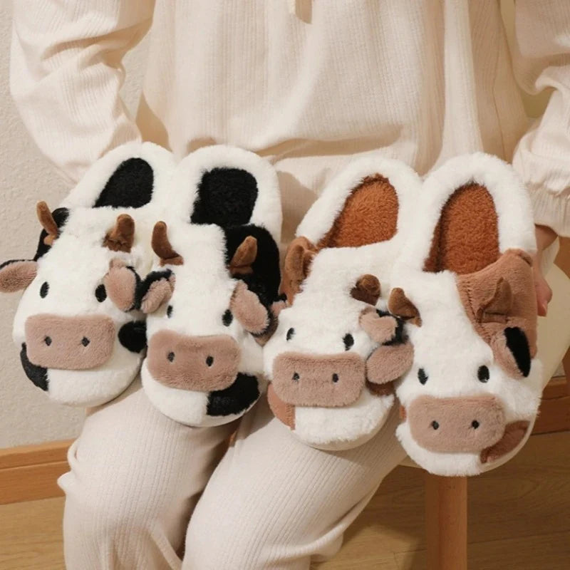 Max & Rosie Soft-Stitched Cow Slippers